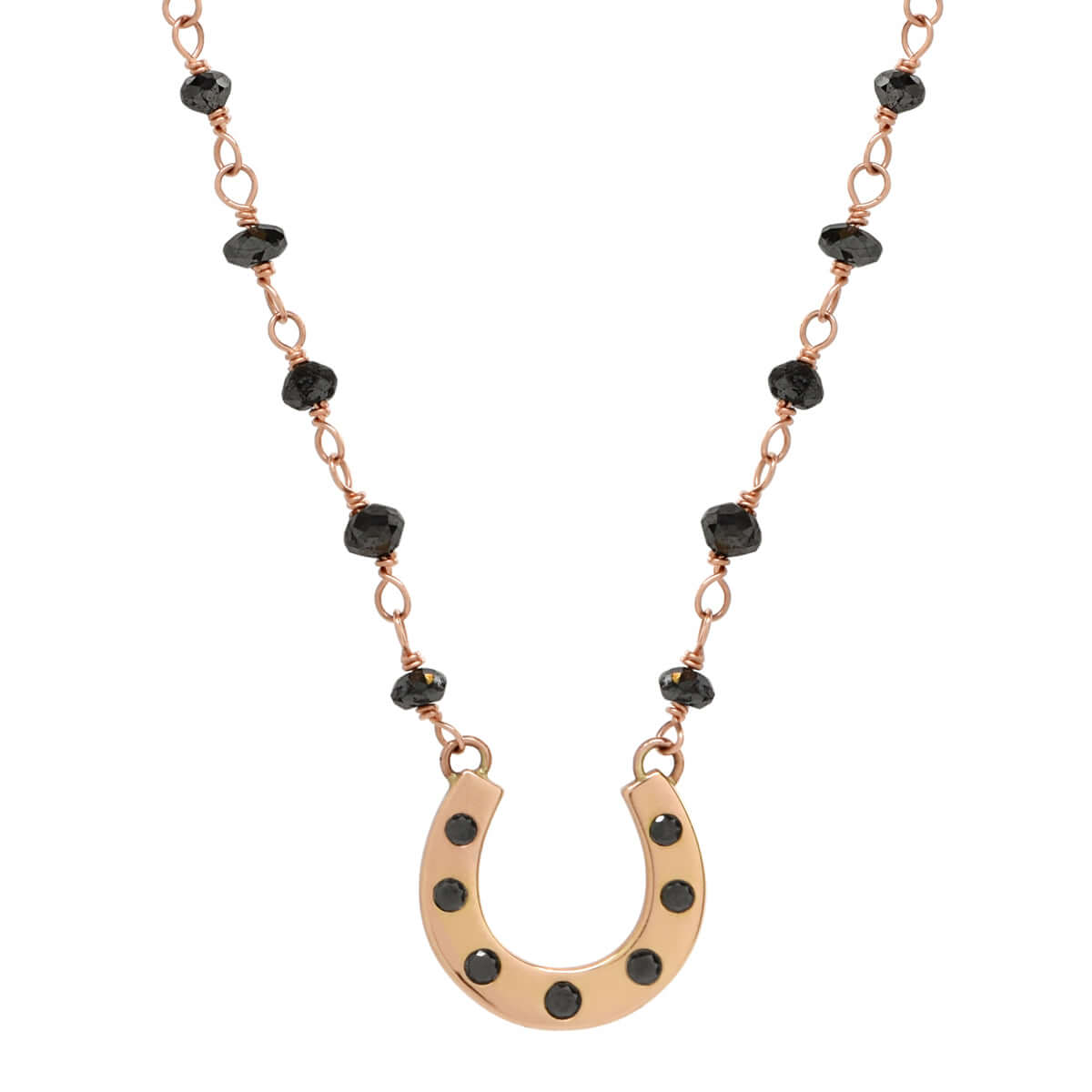 Black diamond horseshoe necklace Clearance