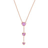 Pink Sapphire Heart Y-Lariat Necklace