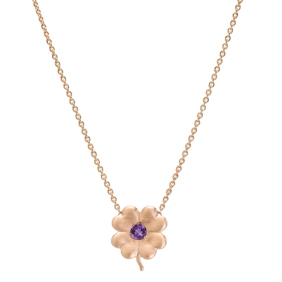 Amethyst Lucky Clover Necklace