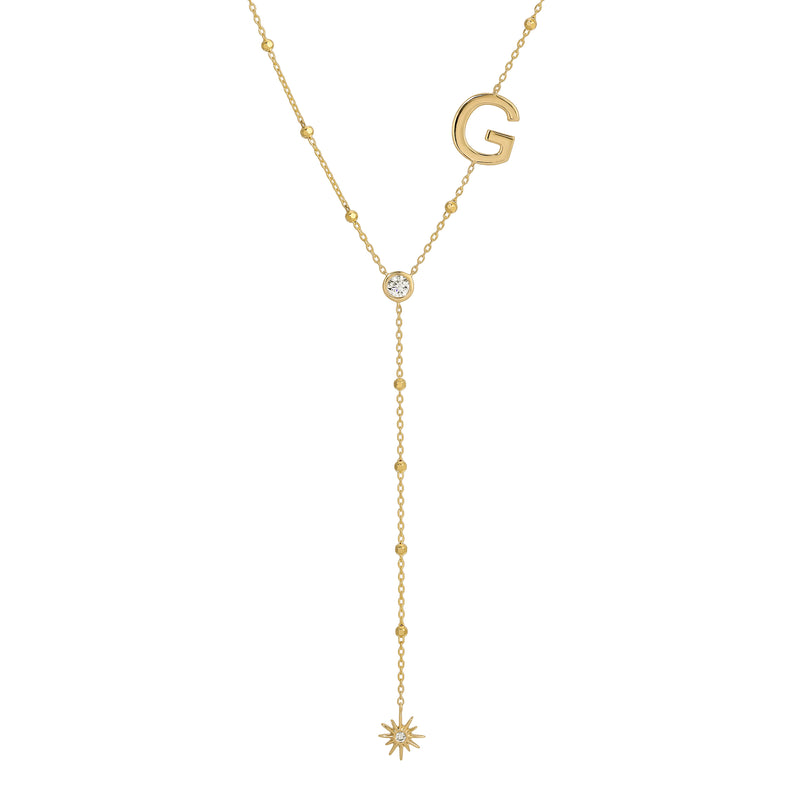 Round pearl droplet lariat necklace (silver) | Aria – Liberty in Love