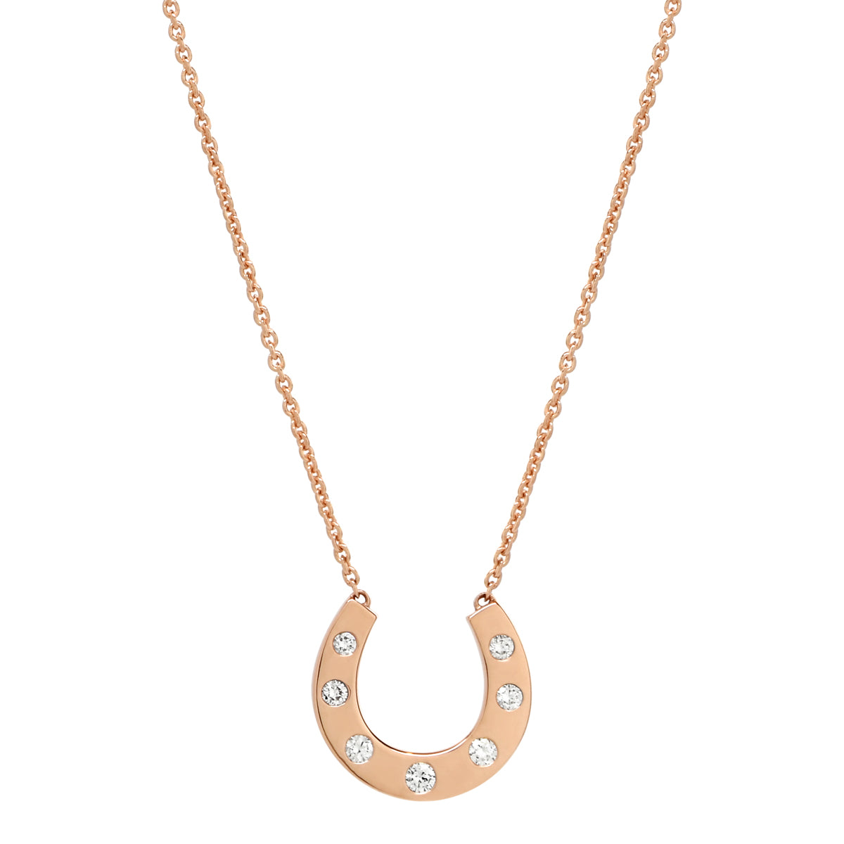 Diamond Horseshoe Charm Necklace
