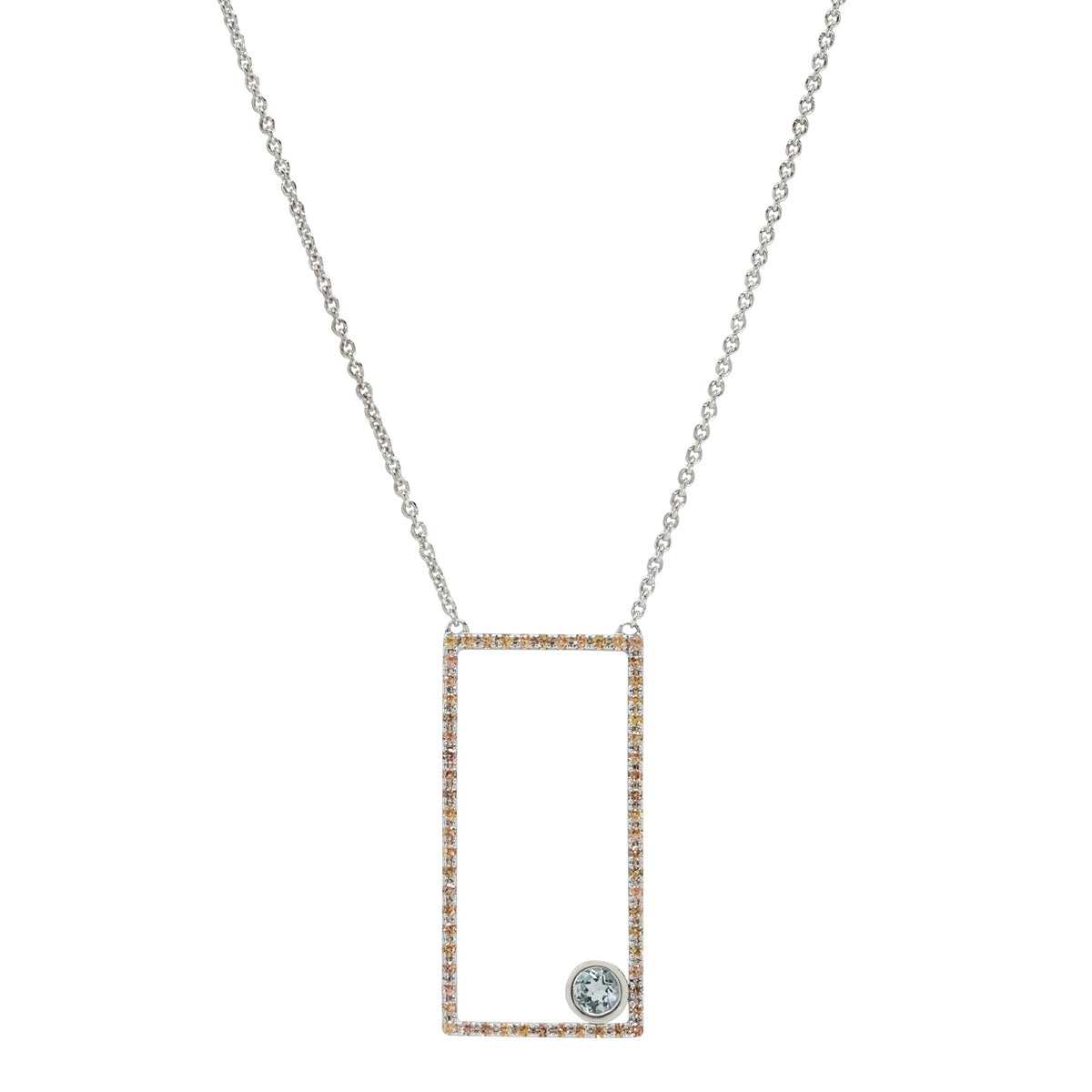 Sapphire Geometric Grace Necklace