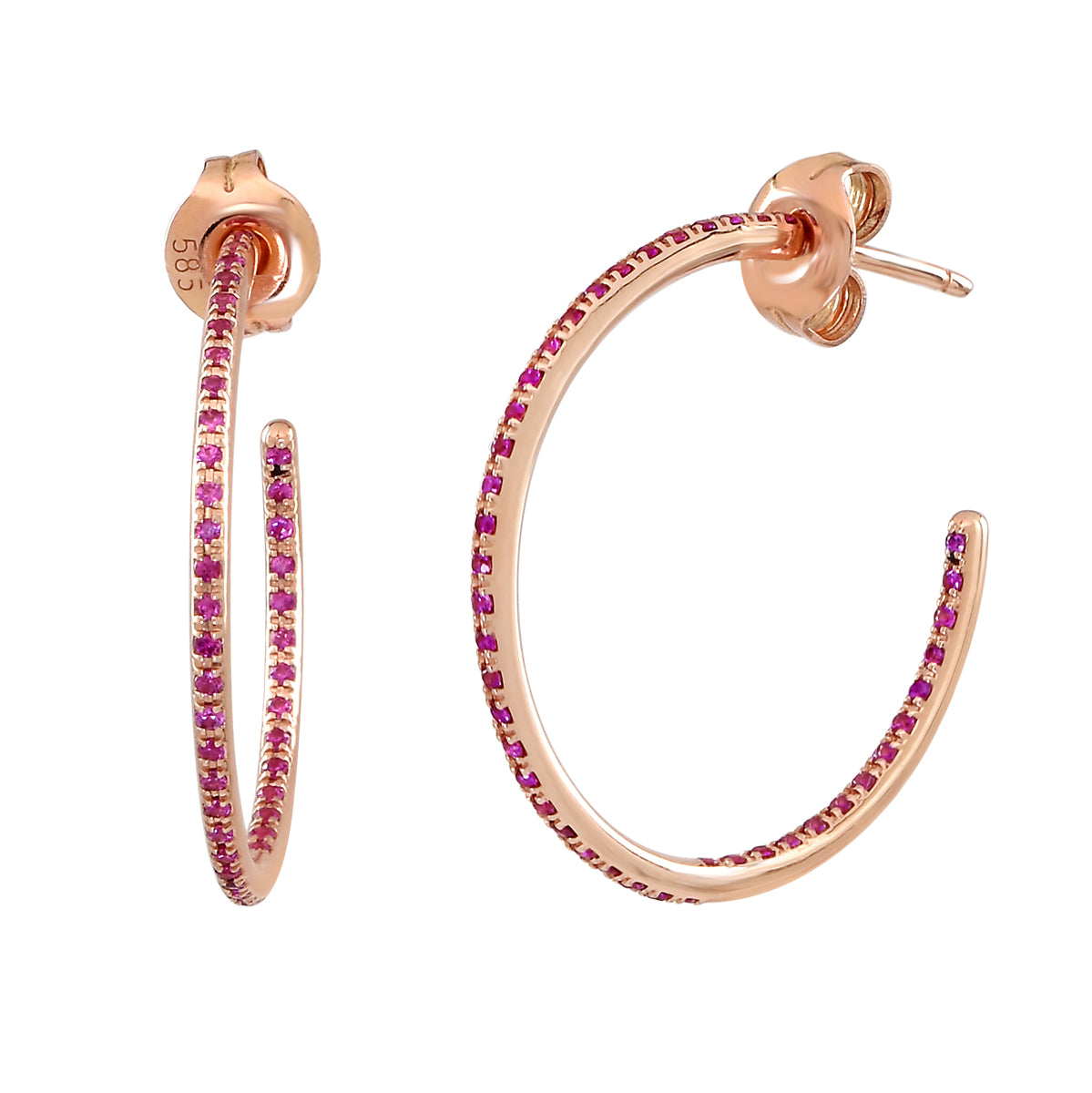 Inside-Out Sapphire Round Hoop Earrings