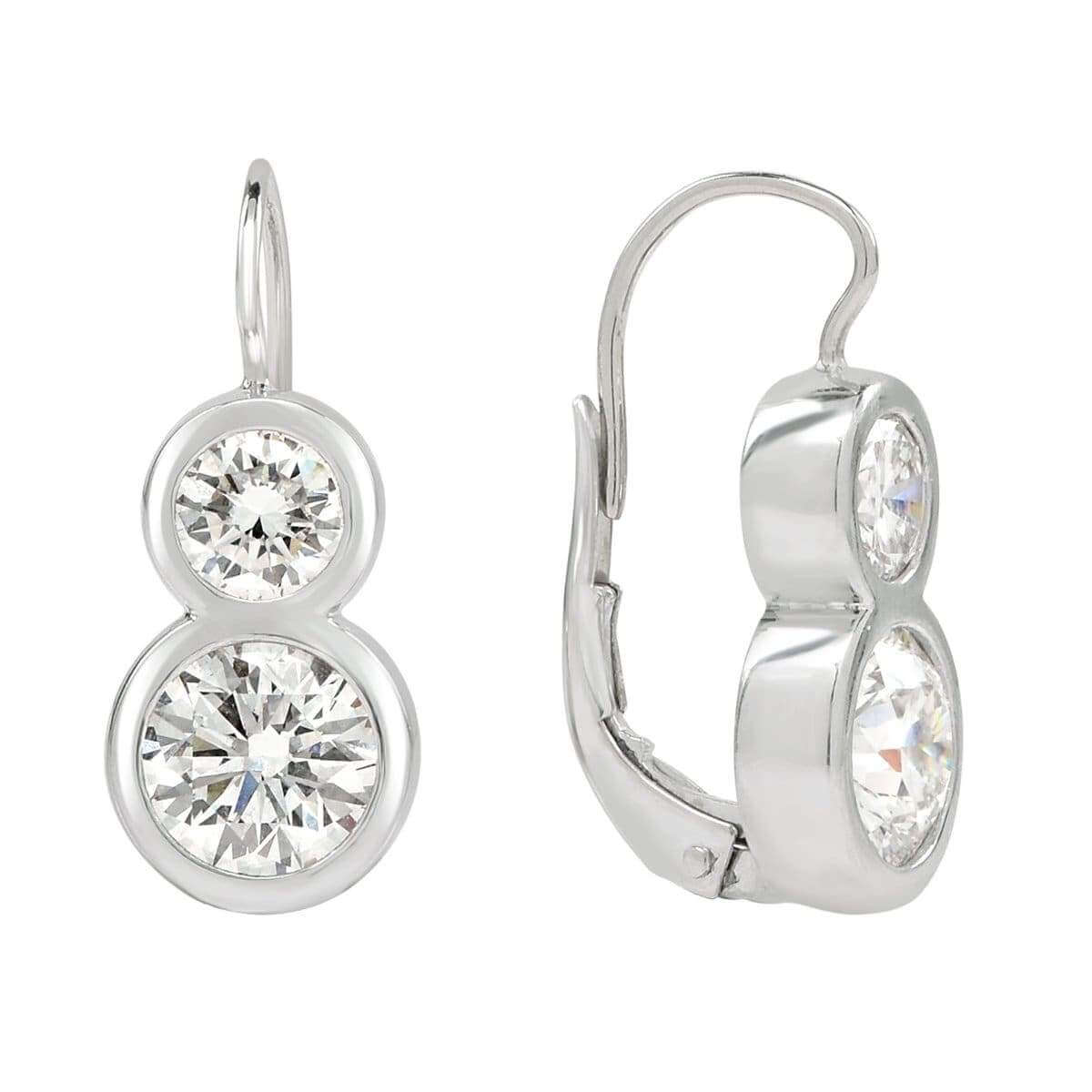 AX-Diamond Solitaire Twist Earrings
