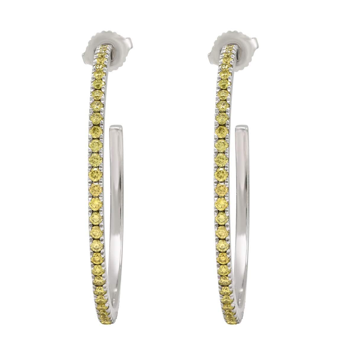 The AX-Party Hoops | Yellow Diamonds & White Gold Earrings