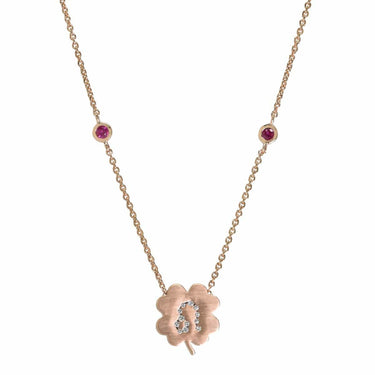 Leo Ruby Clover Necklace