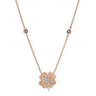 Scorpio Tourmaline Clover Necklace 